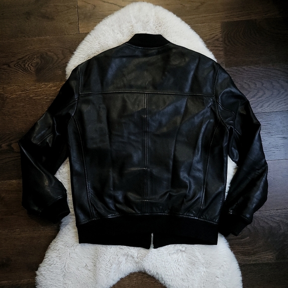 Versace Collection Greca Lamb Leather Bomber Jacket - Picture 9 of 9